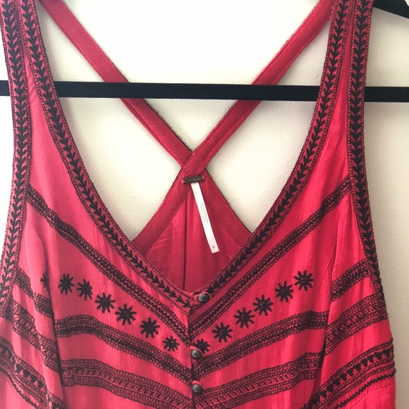 Embroidered Red Free People Dress - Picture 3 of 7